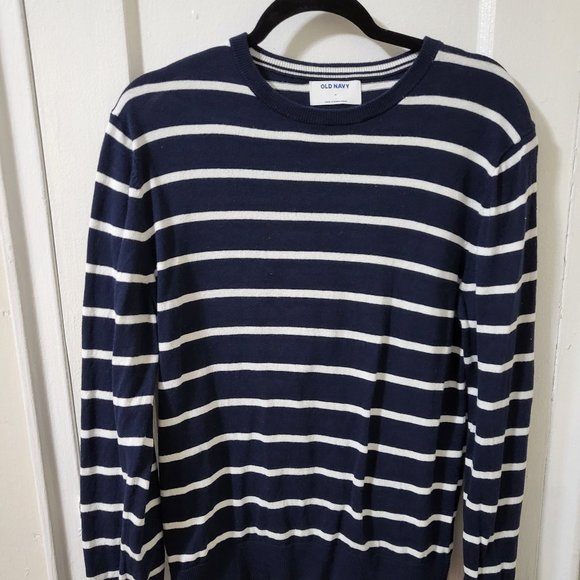 oldnavy blue and white stripes sweater men - Picture 1 of 3